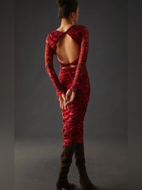 Misa midi mesh dress backless size S